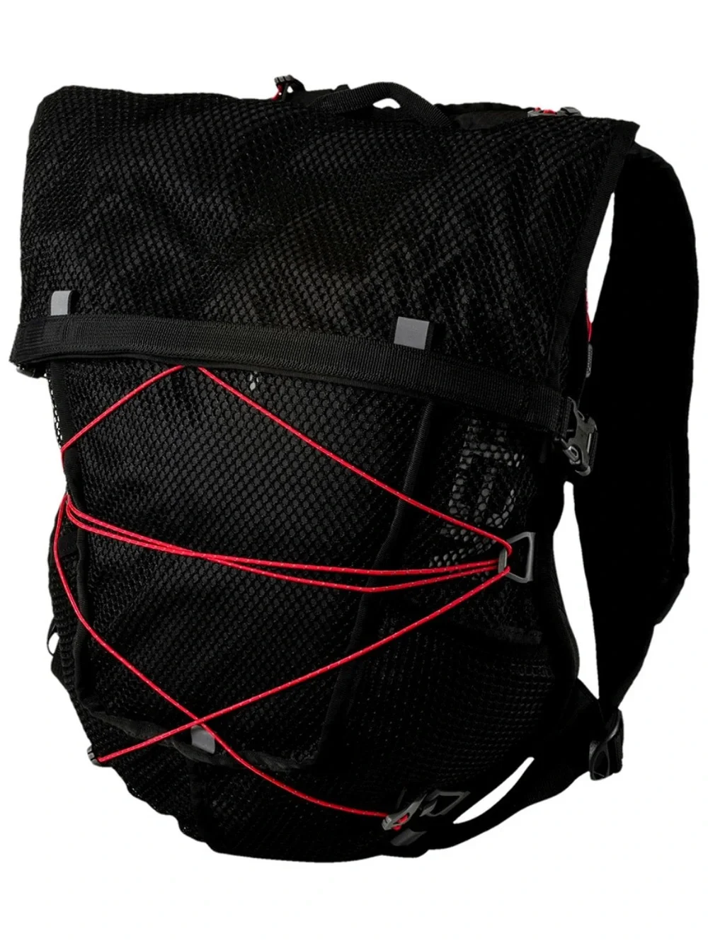 Puma Black Mesh Backpack with Red Bungee Accent